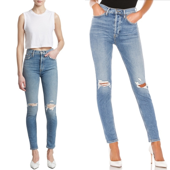 Re/Done Denim - RE/DONE Ultra High Rise Distressed Jeans